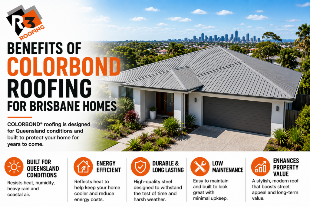 Benefits of Colorbond roofing on a modern Brisbane home