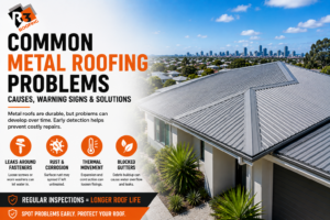 Common metal roofing problems including rust, leaks and damaged flashing