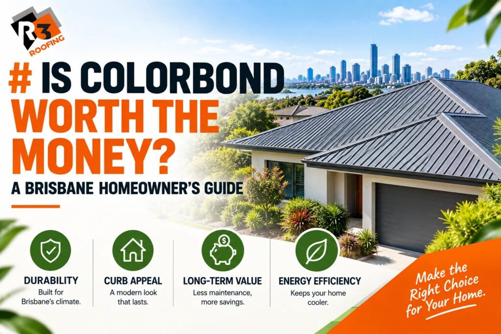 Colorbond metal roof on a modern Brisbane home
